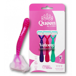 QUEEN VELVETY 3 BLADES RAZORS PACK 3 RAZORS FOR WOMEN